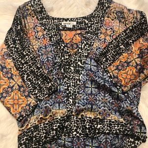 Silk boho top with mandala print